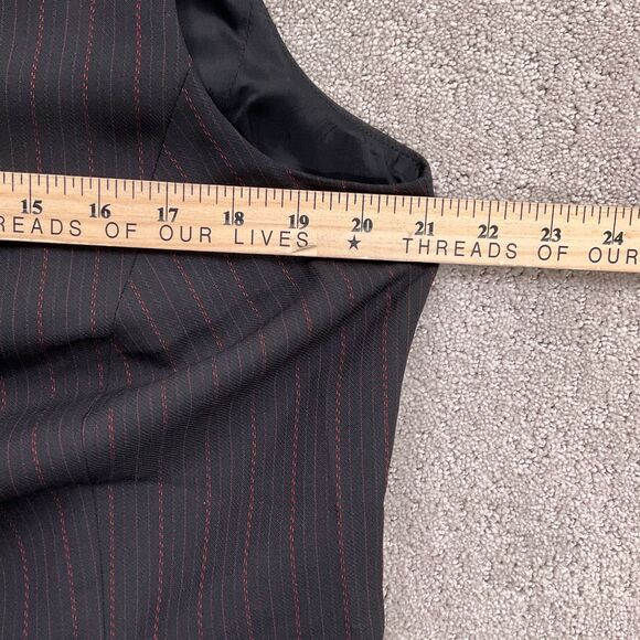 Amanda Smith Jacket Tank Women 14W Black Red Pinstripe 2pc Career Retro VTG - Picture 5 of 15